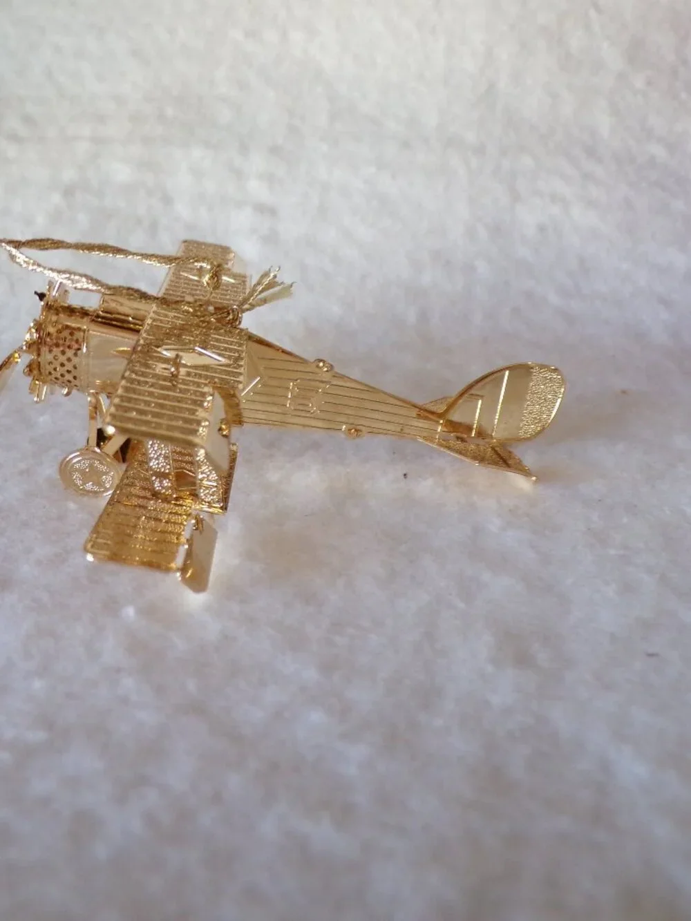 Baldwin Brass Biplane Plane 24KT Gold Finished Brass